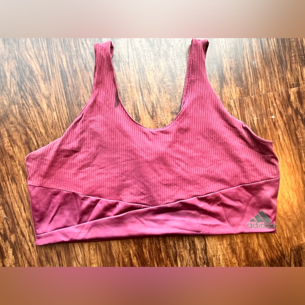 Adidas Burgundy Criss-Cross Low Support Sports Bra